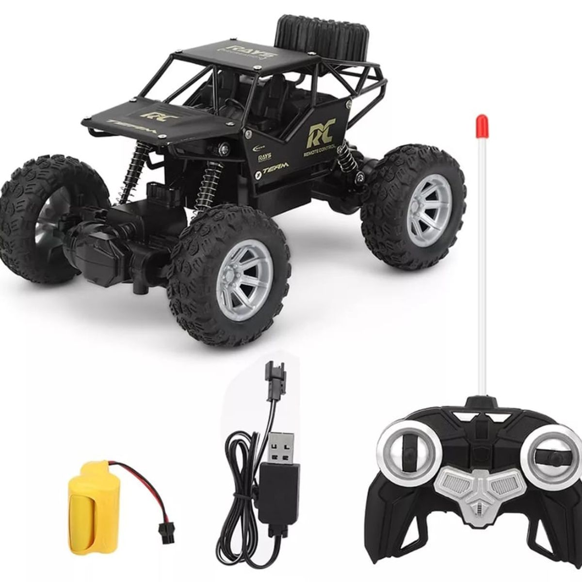GENERICO - Carro Control Remoto Todo Terreno Con Amortiguadores negro