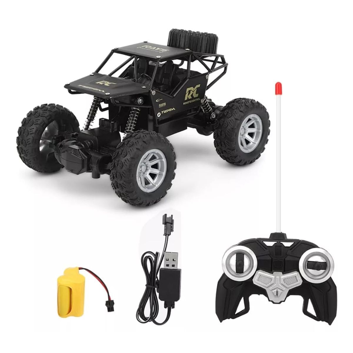 GENERICO - Carro Control Remoto Todo Terreno Con Amortiguadores negro