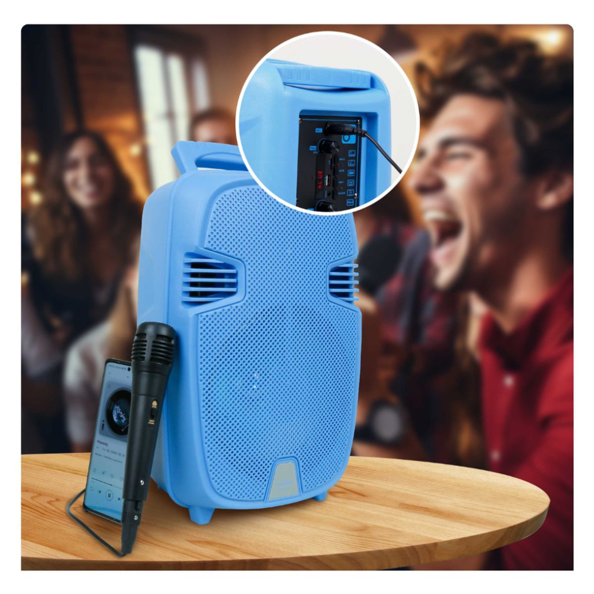 SPEAKER - Cabina De Sonido Recargable 8 Pulgadas Bluetooth Fm Gts-2076