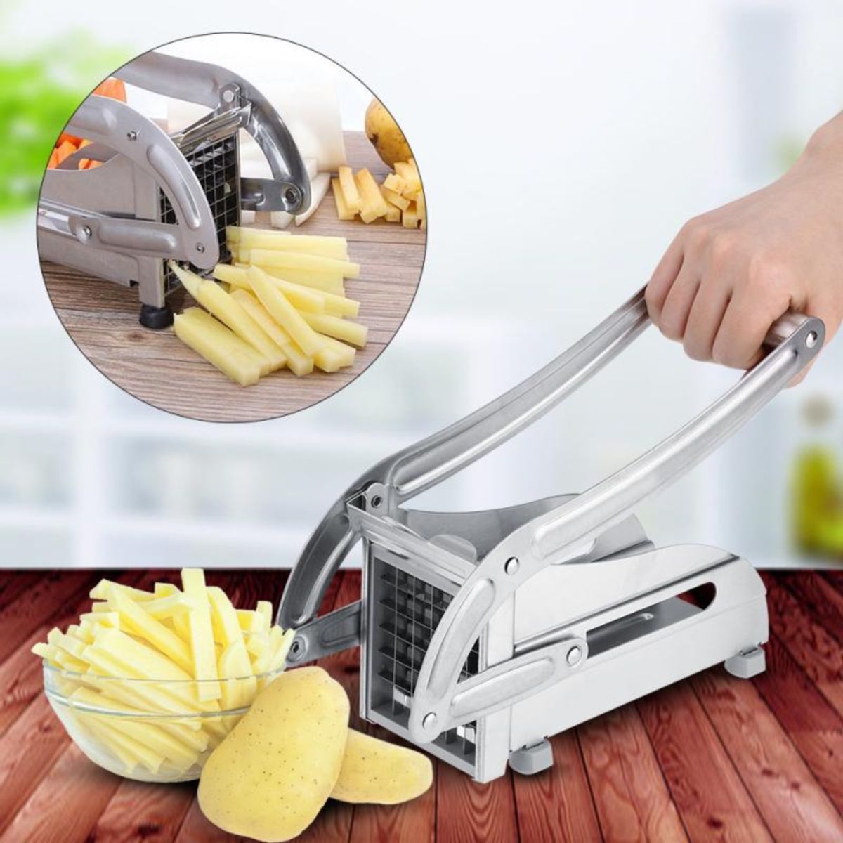 COLME TECHNOLOGY HOME - Cortador Manual De Papas Acero Inoxidable Patatas