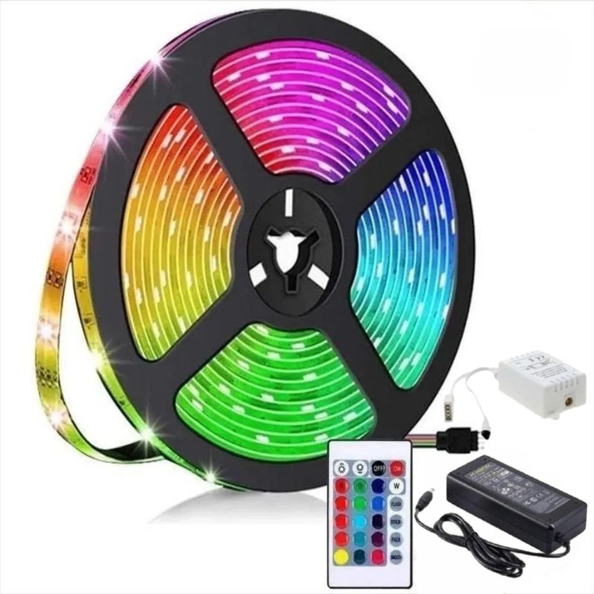COLME TECHNOLOGY HOME - Cinta De Luz LED 5 Metros RGB Control Remoto Adaptador 12V