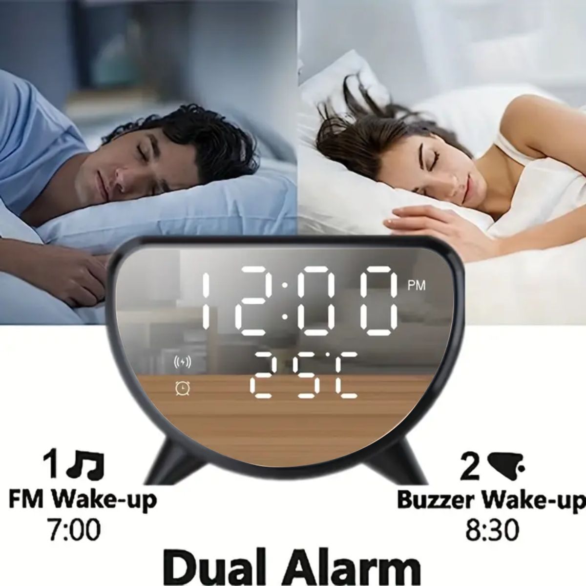 COLME TECHNOLOGY HOME - Reloj Despertador Con Base De Carga Inalambrica 15w Ay-23