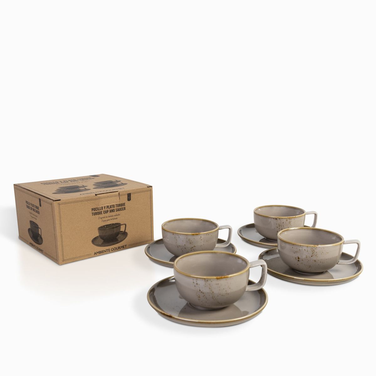 AMBIENTE GOURMET - Pocillo y plato siena setx4