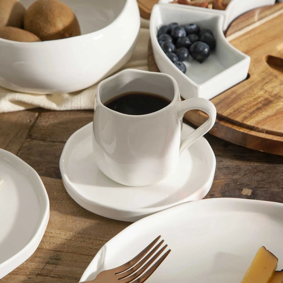 AMBIENTE GOURMET - Pocillo y plato Kioto 250ml set x4