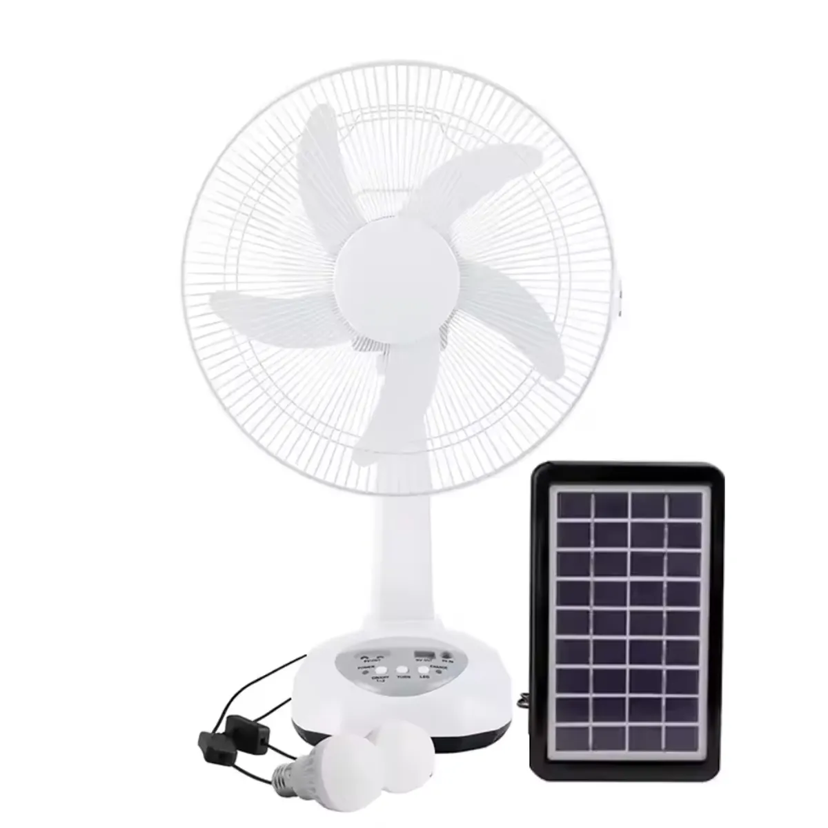 COLME TECHNOLOGY HOME - Ventilador Portátil 14inch Recargable Panel Solar Luces Led