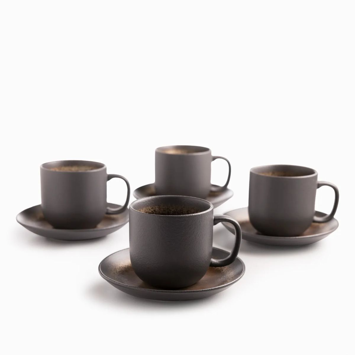 AMBIENTE GOURMET - Pocillo y plato pietra 350 ml setx4