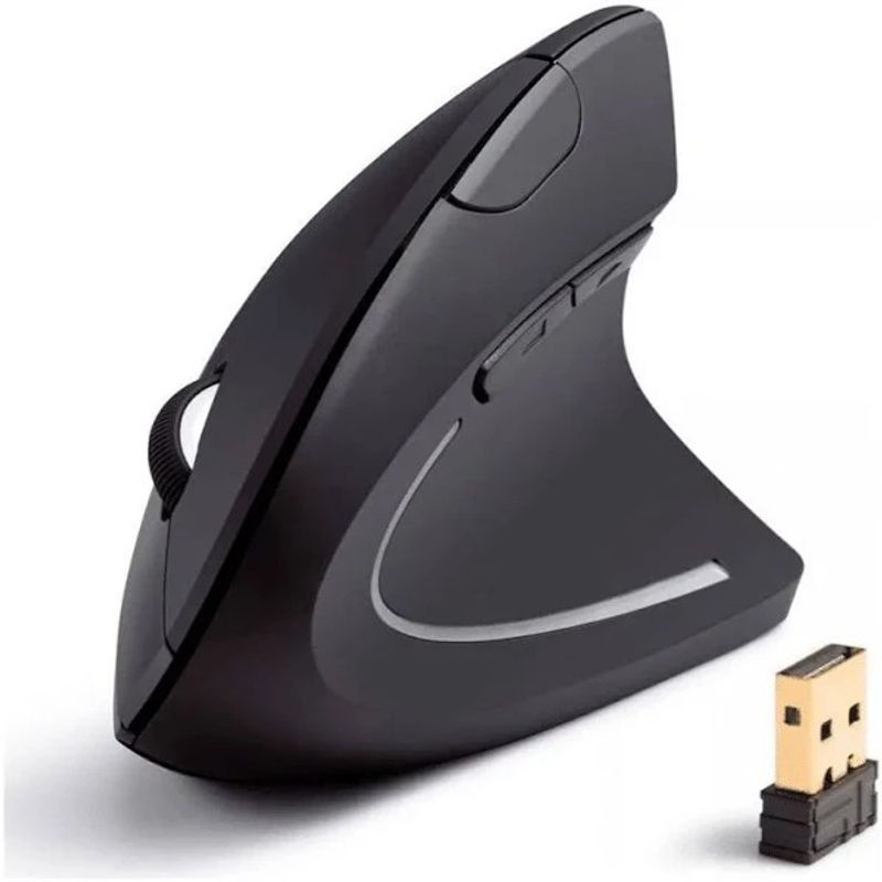 GENERICO - Mouse Vertical Inalámbrico- Óptico Ergonómico Negro