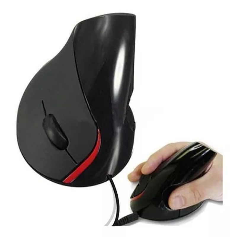 GENERICO - Mouse Ergnomico USB 2ND Generacion Negro