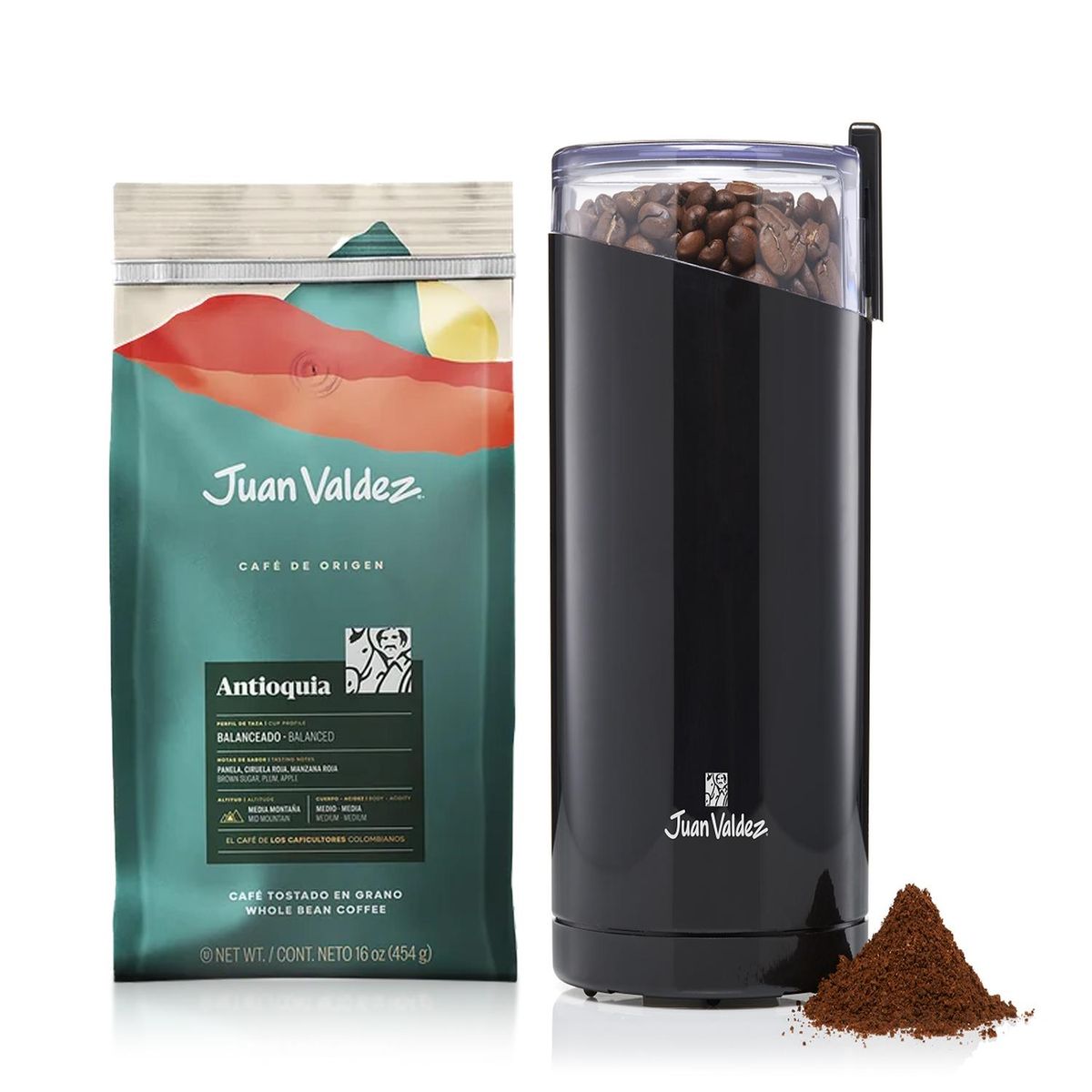 JUAN VALDEZ - Kit Juan Valdez Molino Eléctrico + Café Antioquia Grano 454g
