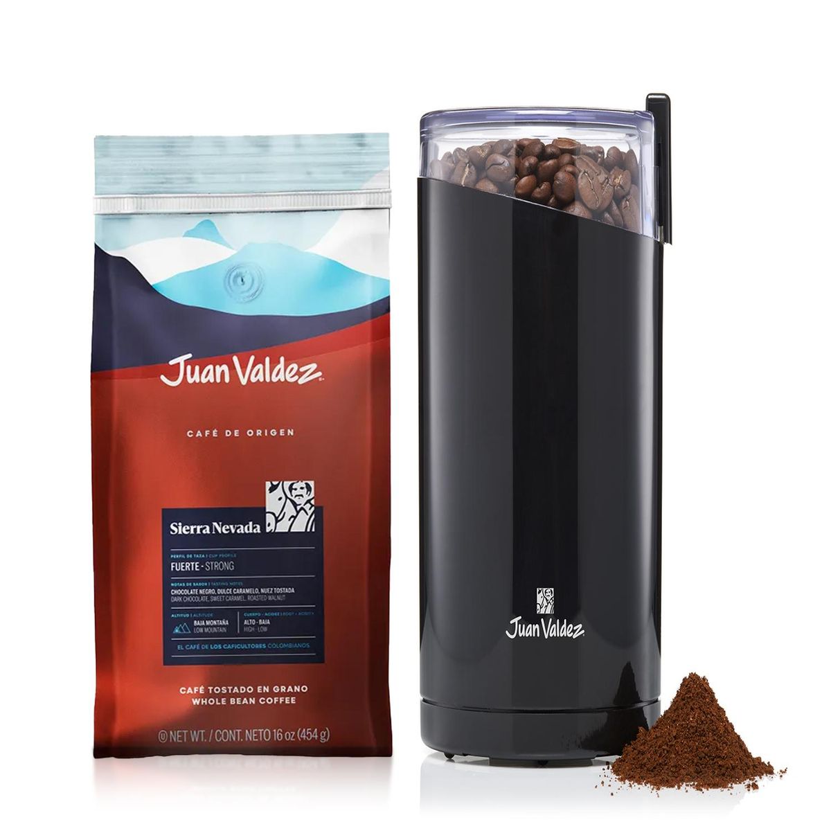 JUAN VALDEZ - Kit Juan Valdez Molino + Café Sierra Nevada Grano 454gr