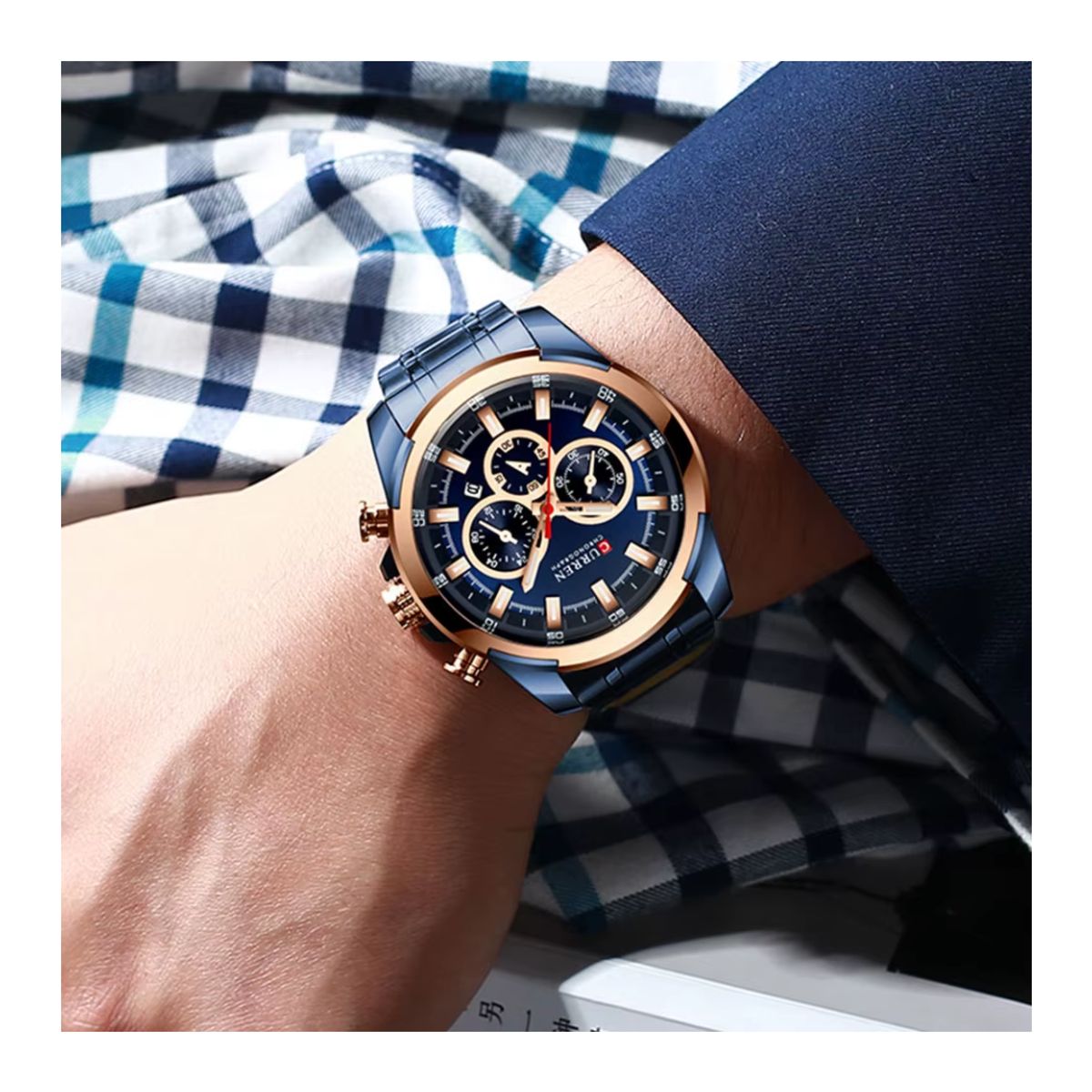 CURREN - Reloj CURREN 8361 Cronógrafo Para Hombre - Azul