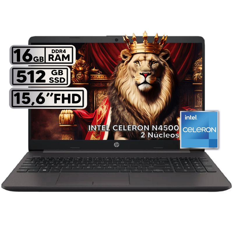 HP - PORTATIL HP 250 G9 INTEL CELERON N4500 16GB RAM 512GB SSD PANTALLA 15.6" LED HD