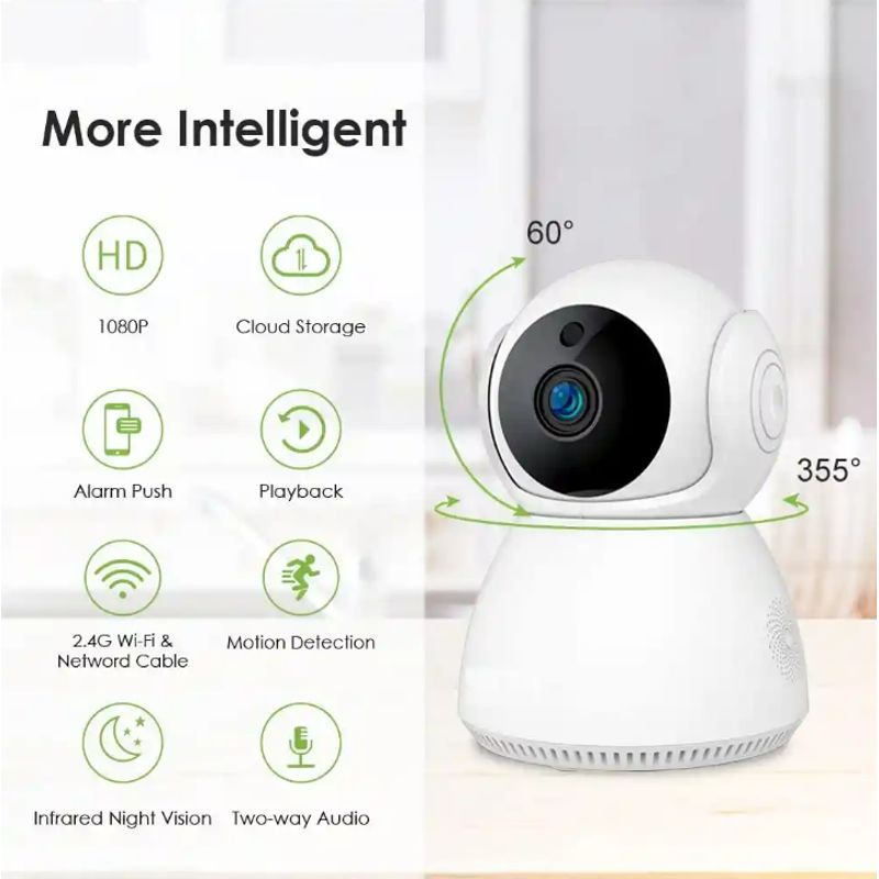 GENERICO - Cámara Seguridad Wifi Panorámica 360 Infrarroja