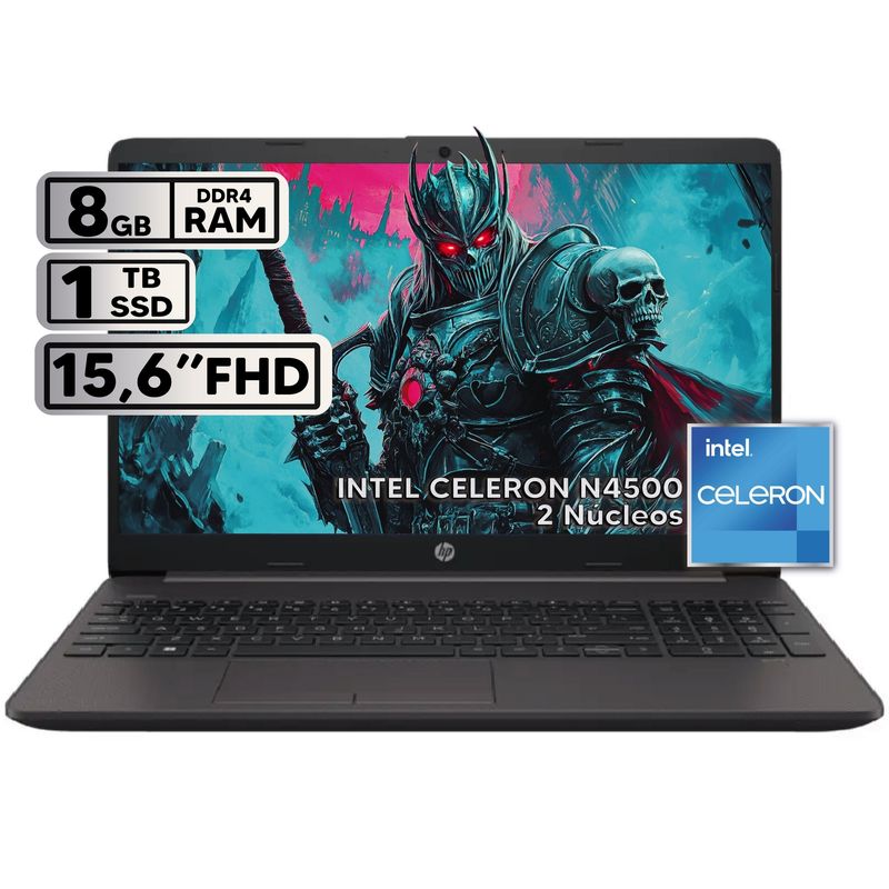 HP - PORTATIL HP 250 G9 INTEL CELERON N4500 8GB RAM 1TB SSD PANTALLA 15.6" LED HD