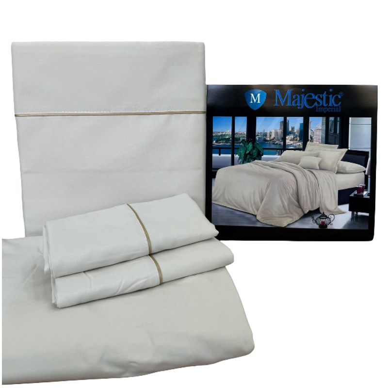 MAJESTIC IMPERIAL - Juego De Sabanas Majestic Cama Semidoble 200 Hilos, Súper Suave