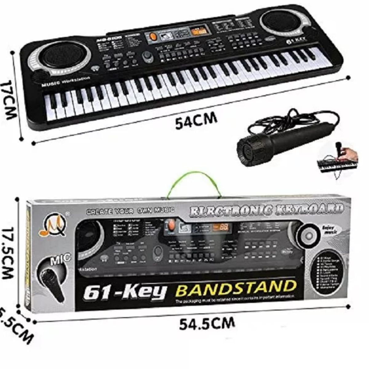 GENERICO - 61 Teclas Teclado Electrónico Piano Digital Musical negro