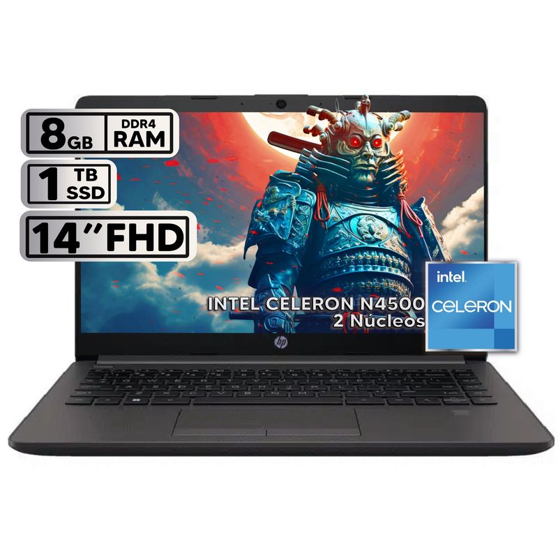 HP - PORTATIL HP 240 G9 INTEL CELERON N4500 8GB RAM 1TB SSD PANTALLA 14" LED HD