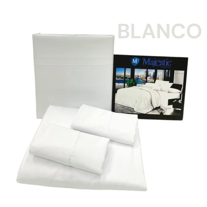 MAJESTIC IMPERIAL - Juego De Sabanas Majestic Cama Doble 200 Hilos, Súper Suave
