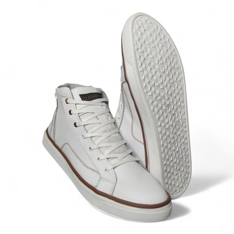 CALZADO CON ALTURA MONSERRATE - Tenis en CUERO para hombre marca Monserrate Ref Huracan color Blanco
