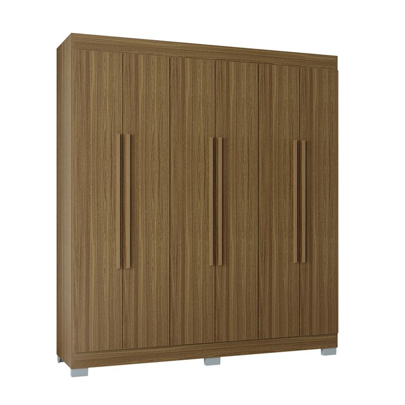 ZER - Armario Closet 6 Puertas Barcelona 120x202x47 CM Castaño