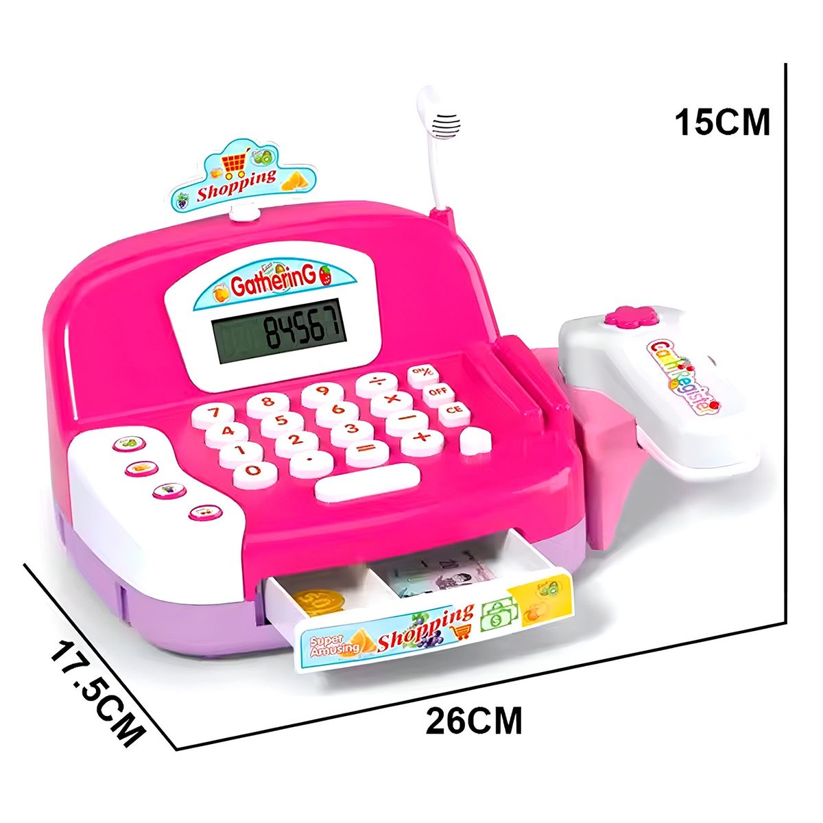 GENERICO - Caja Registradora Cash De Juguete Para Niña + Baterias