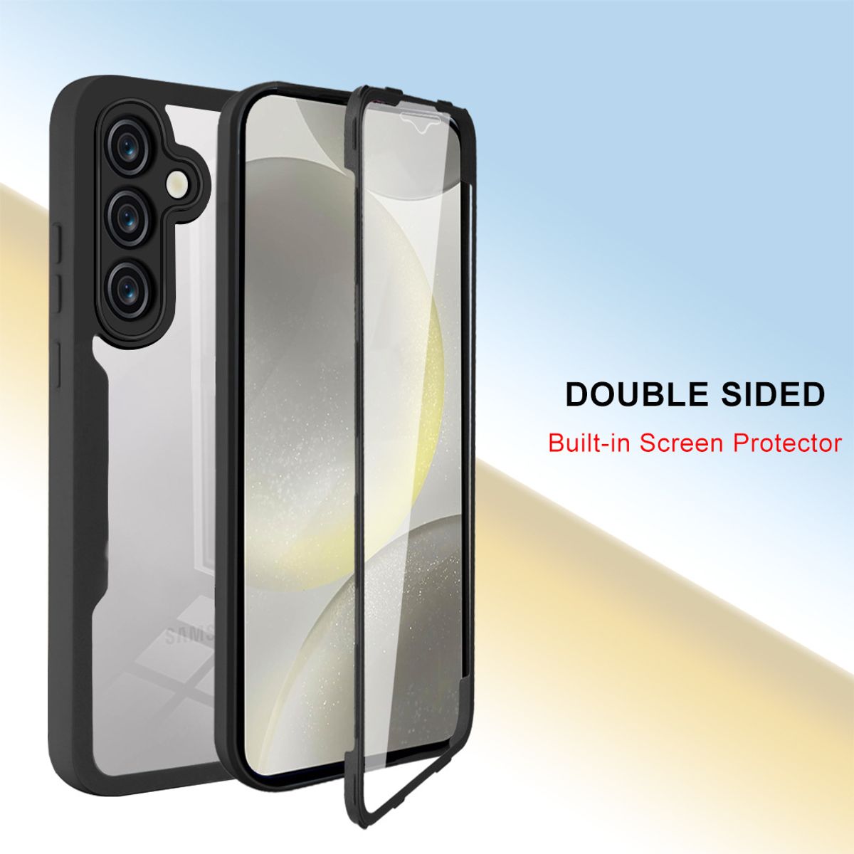 GENERICO - Estuche Protector Case Funda 2 En 1 Full 360 Para Samsung S25 FE Negro