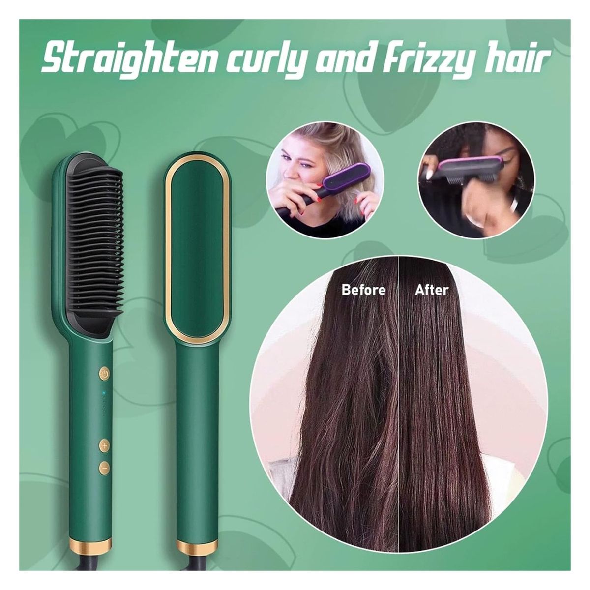 GENERICO - Cepillo Alisador De Pelo Sleek 2 En 1