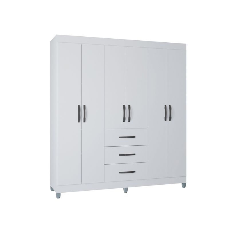 GENERICO - Armario Closet 6 Puertas Lisboa147x183 x40 CM Blanco