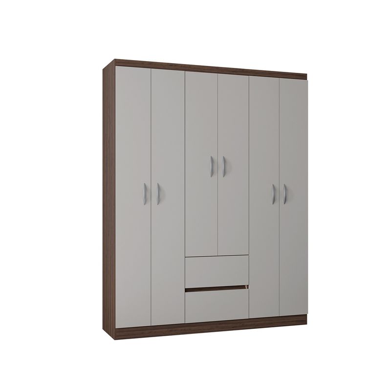 GENERICO - Armario Closet 6 Puertas Lisboa147x183 x40 CM Chocolate