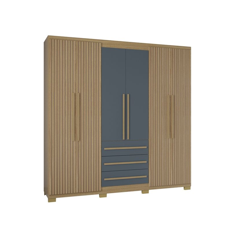 GENERICO - Armario Closet 6 Puertas Amazonia 210 x212x47 CM acanalado gris