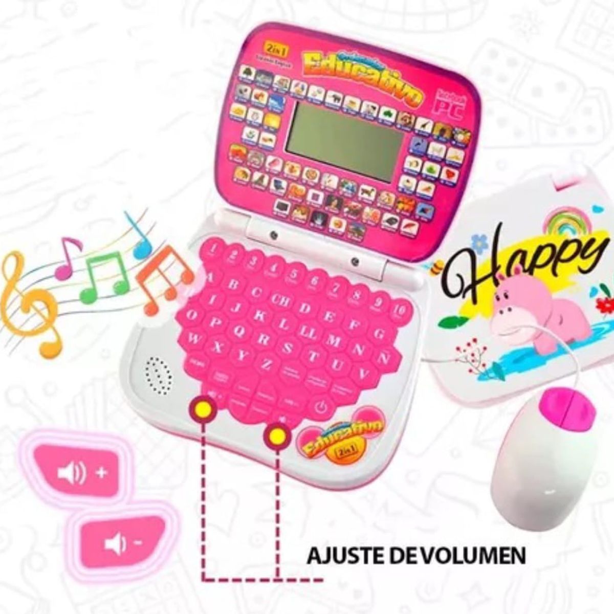 GENERICO - Mini computador didáctico rosado máquina de estudio