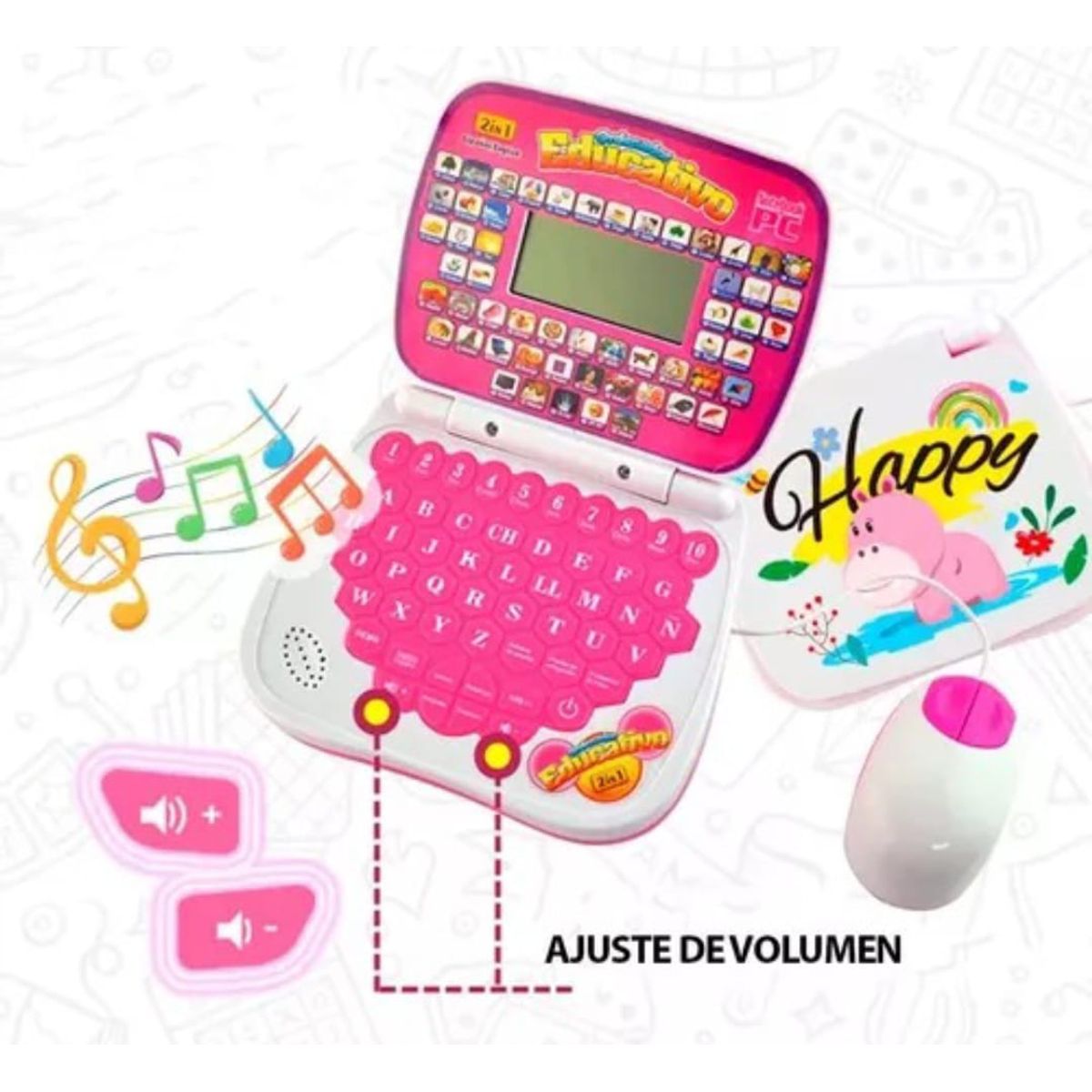 GENERICO - Mini computador didáctico rosado máquina de estudio