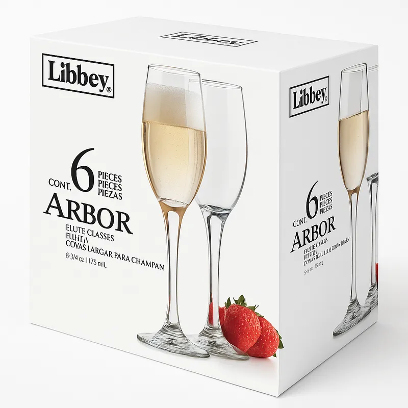 LIBBEY - JUEGO DE 6 COPAS FLAUTA ARBOR 170ML