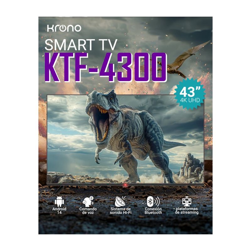 GENERICO - Televisor Krono KTF-4300 43 4K Ultra HD Smart TV Incluye Soporte