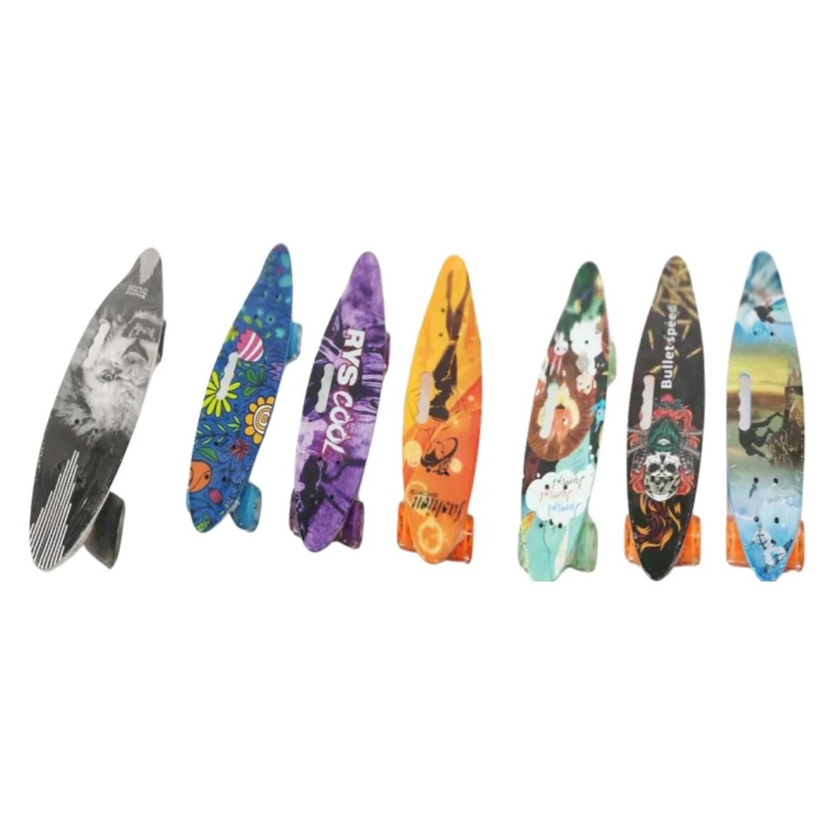 ZHOPI CO - Patineta Ligera Estampada Tabla Skate Tipo Penny Recreativa