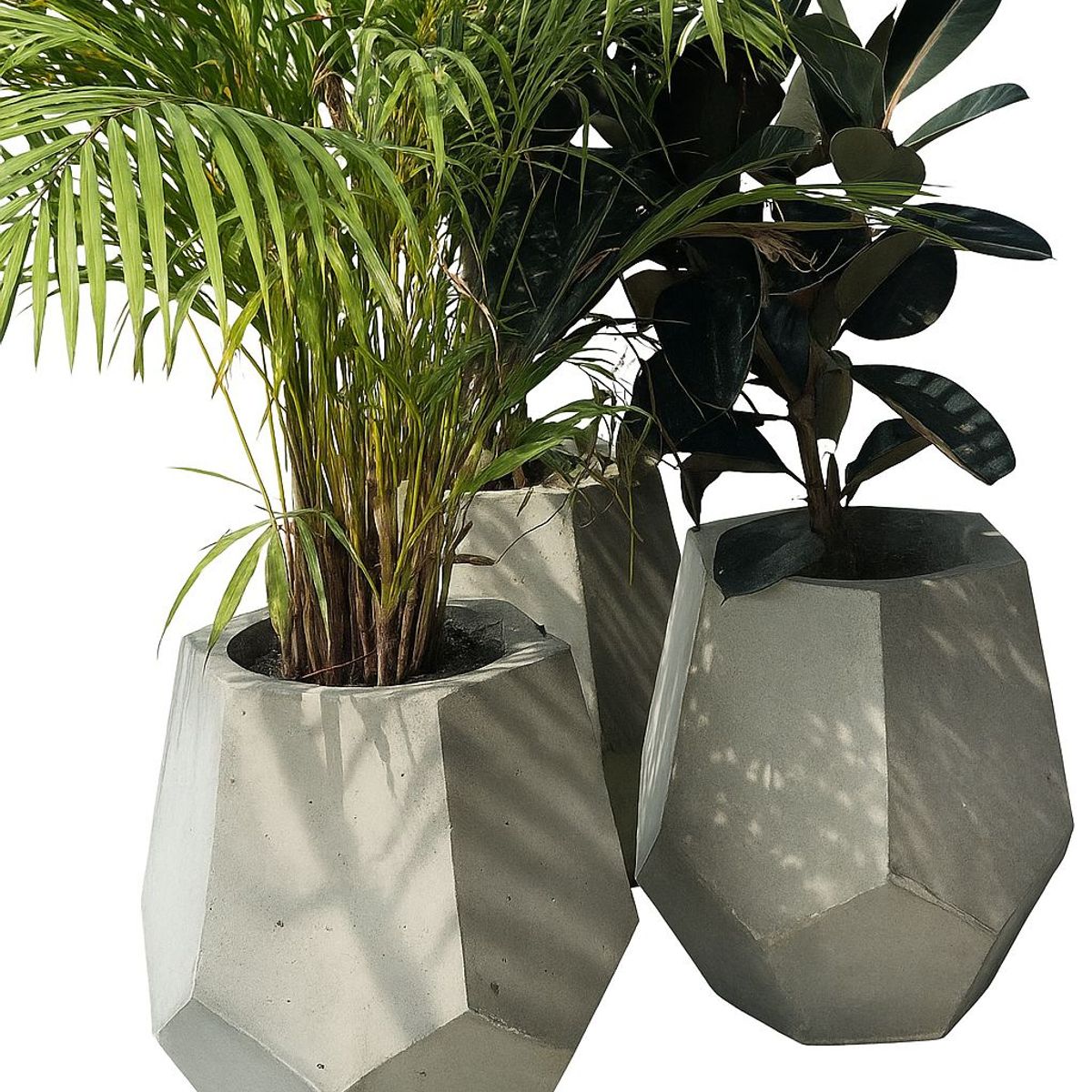 BUBINGA - Matera Decaedro en concreto color gris natural 45 alto x 45 diámetro.