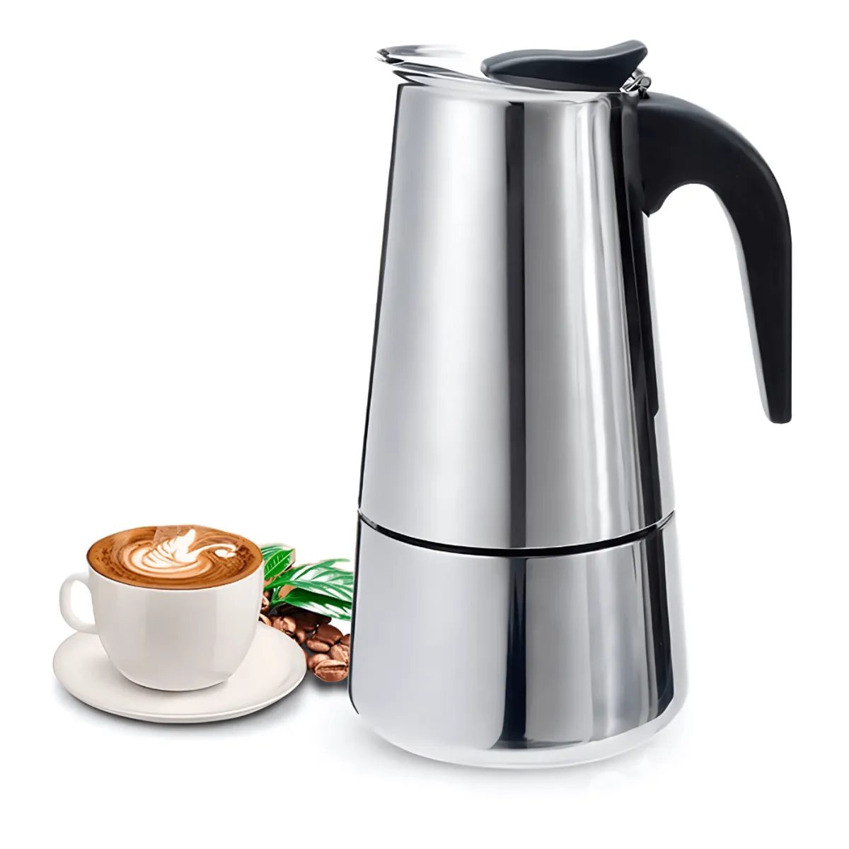 COLME TECHNOLOGY HOME - Cafetera Prensa Italiana Café Espresso Acero Quirurgico 6tz