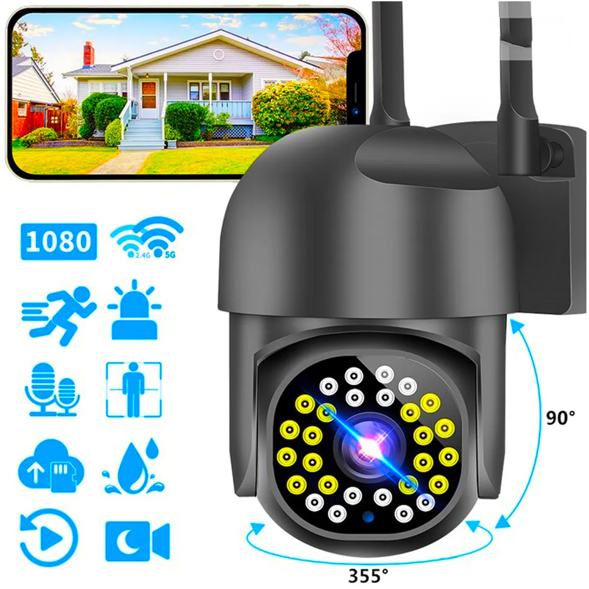 ONE PIXEL - Cámara De Seguridad Exterior Inteligente Wifi HD