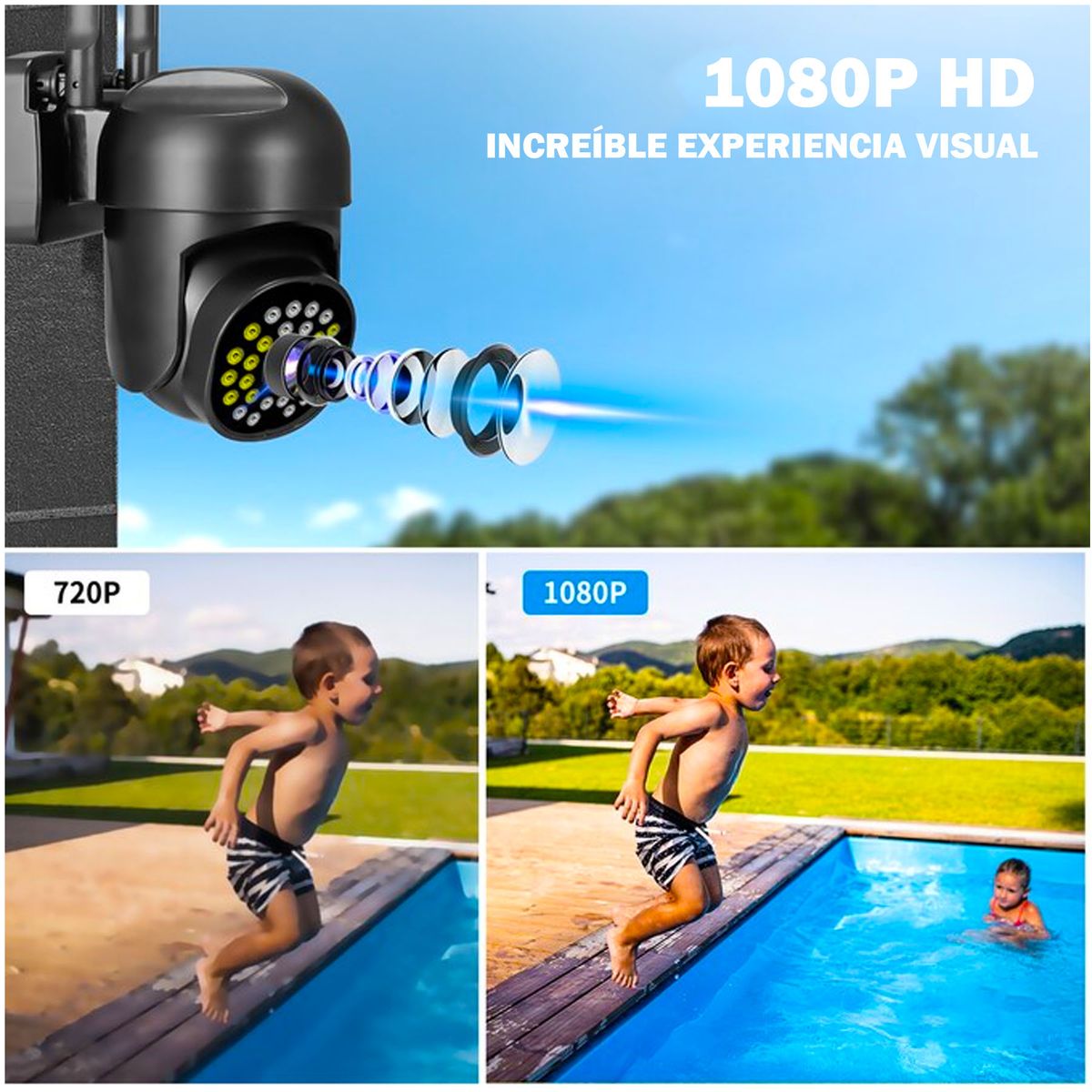 ONE PIXEL - Cámara De Seguridad Exterior Inteligente Wifi HD