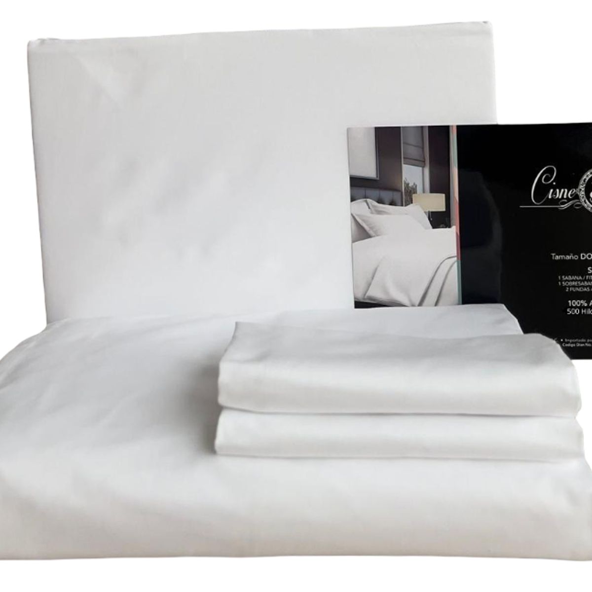 CISNE BLANCO - Juego De Sabanas Cama Doble Cisne Blanco 100% Algodón