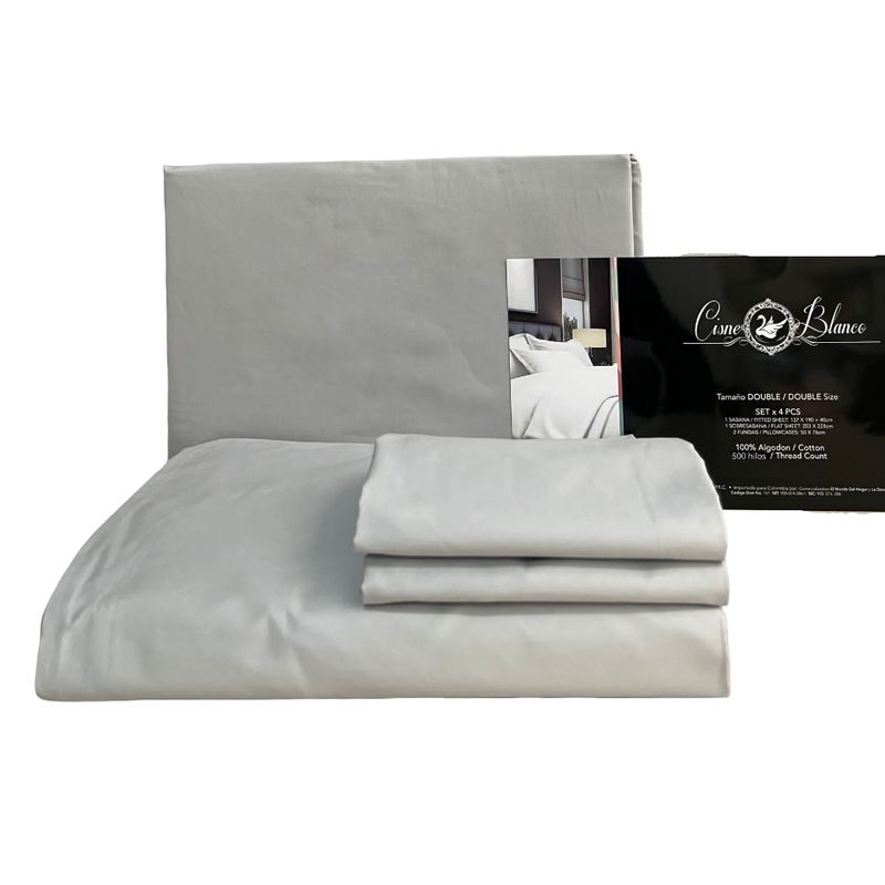 CISNE BLANCO - Juego De Sabanas Cama Doble Cisne Blanco 100% Algodón