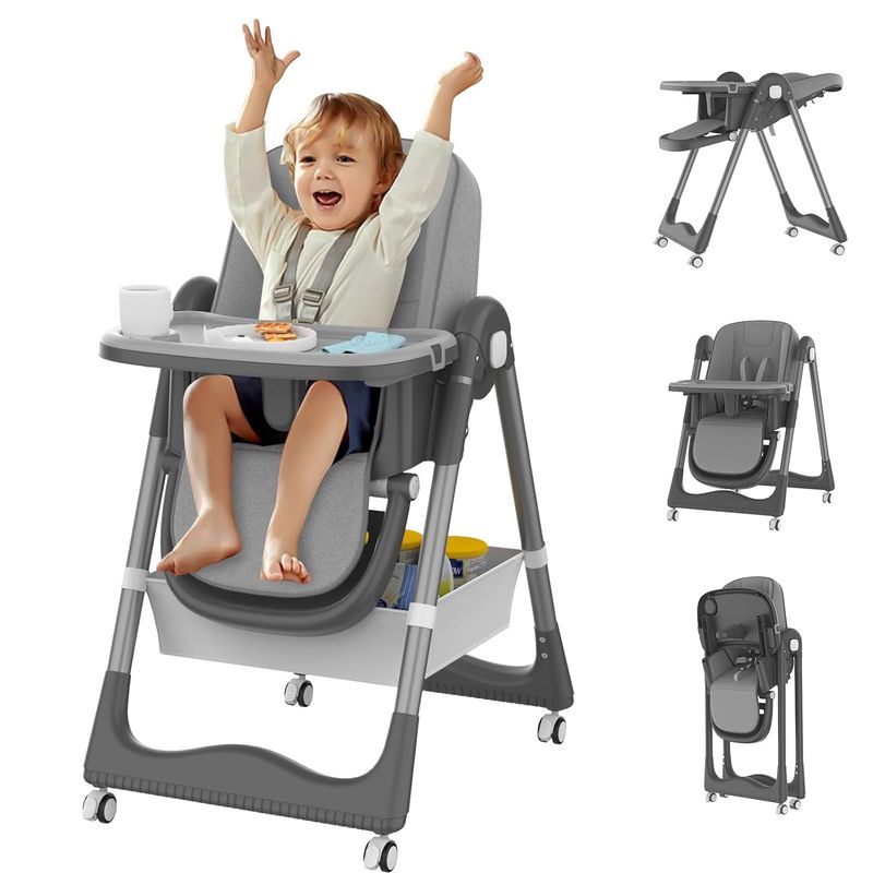 AMERICAN GENERICS - Silla Comedor Para Bebes Plegable Multiposciones 6 A 36meses