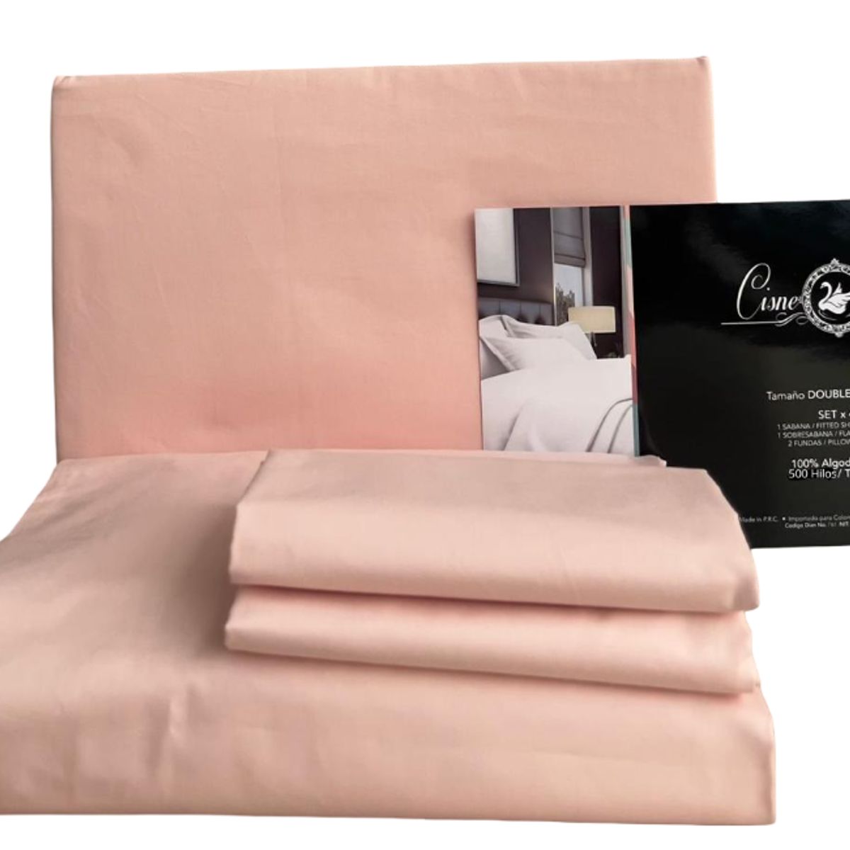 CISNE BLANCO - Juego De Sabanas Cama Queen Cisne Blanco 100% Algodón
