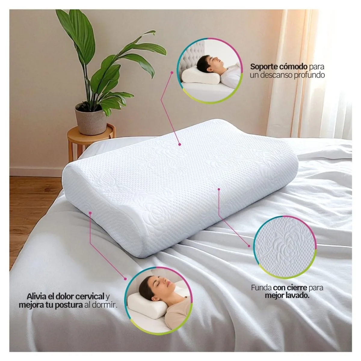 HOGARETO - Almohada Ortopédica Cervical Memory Foam