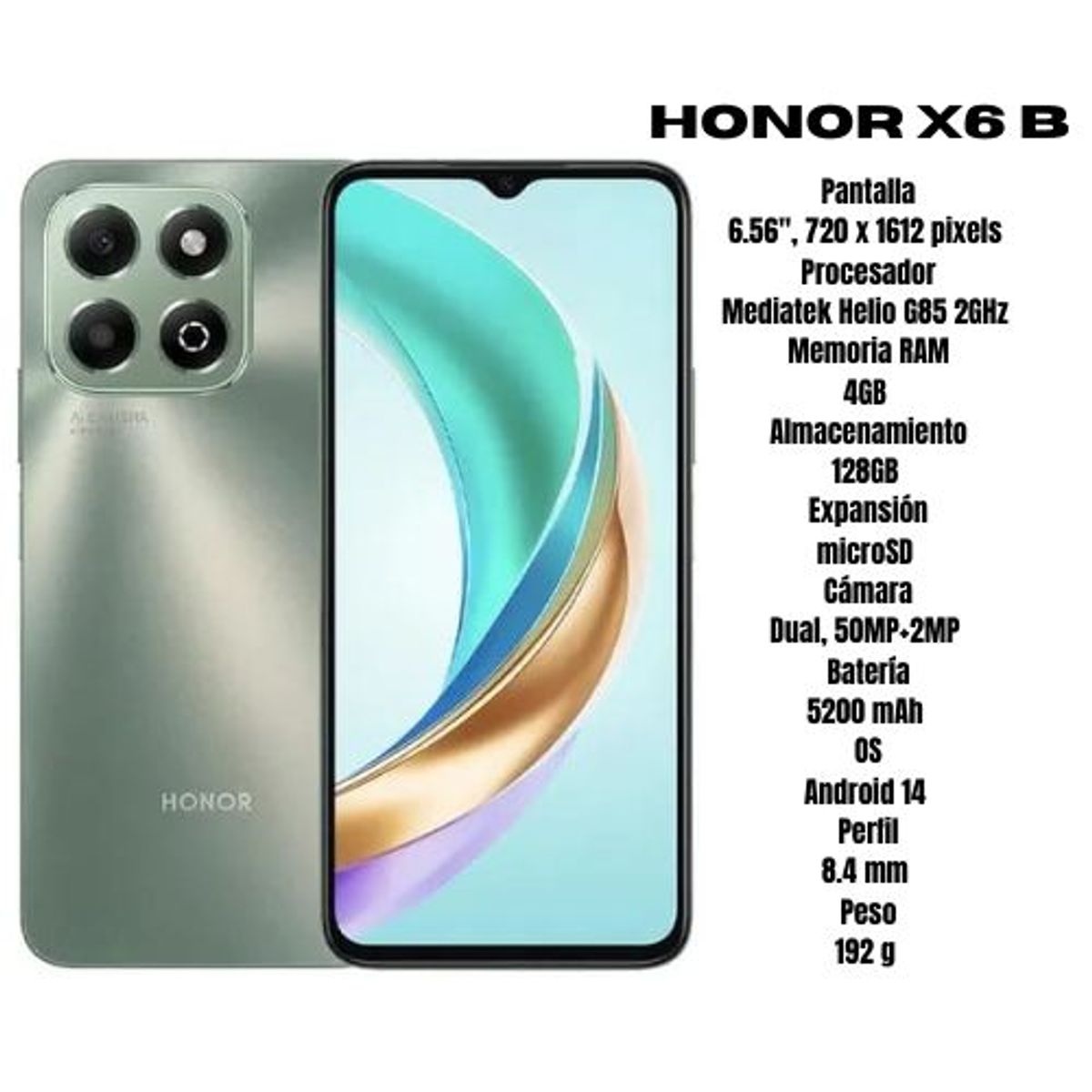 HONOR - honor x6b dual sim 128gb verde foresta 4gb ram
