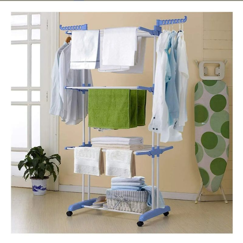 GENERICO - Tendedero Ropa Perchero Plegable Colgador De 3 Niveles Color Blanco