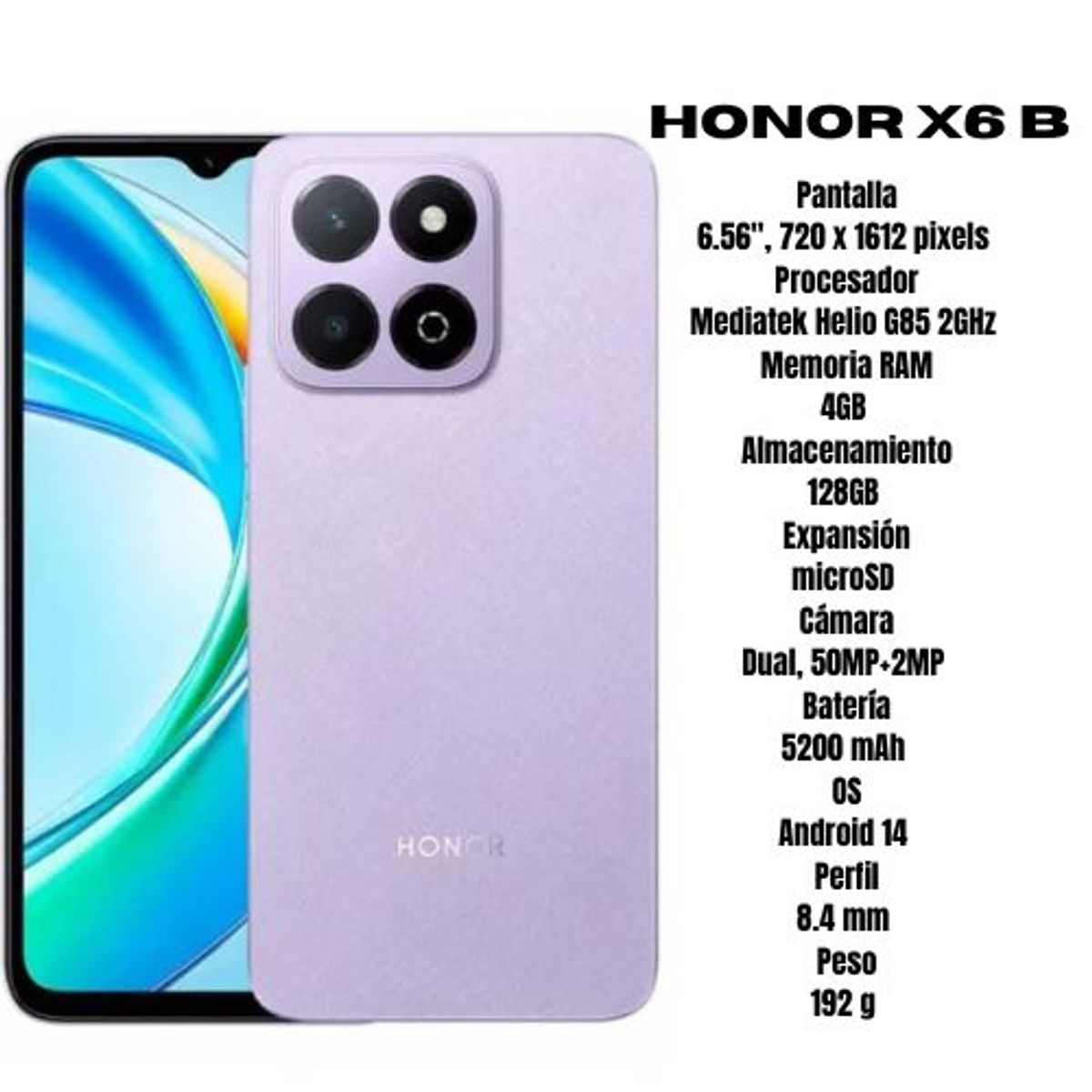 HONOR - honor x6b dual sim 128gb morado boreal 4gb ram