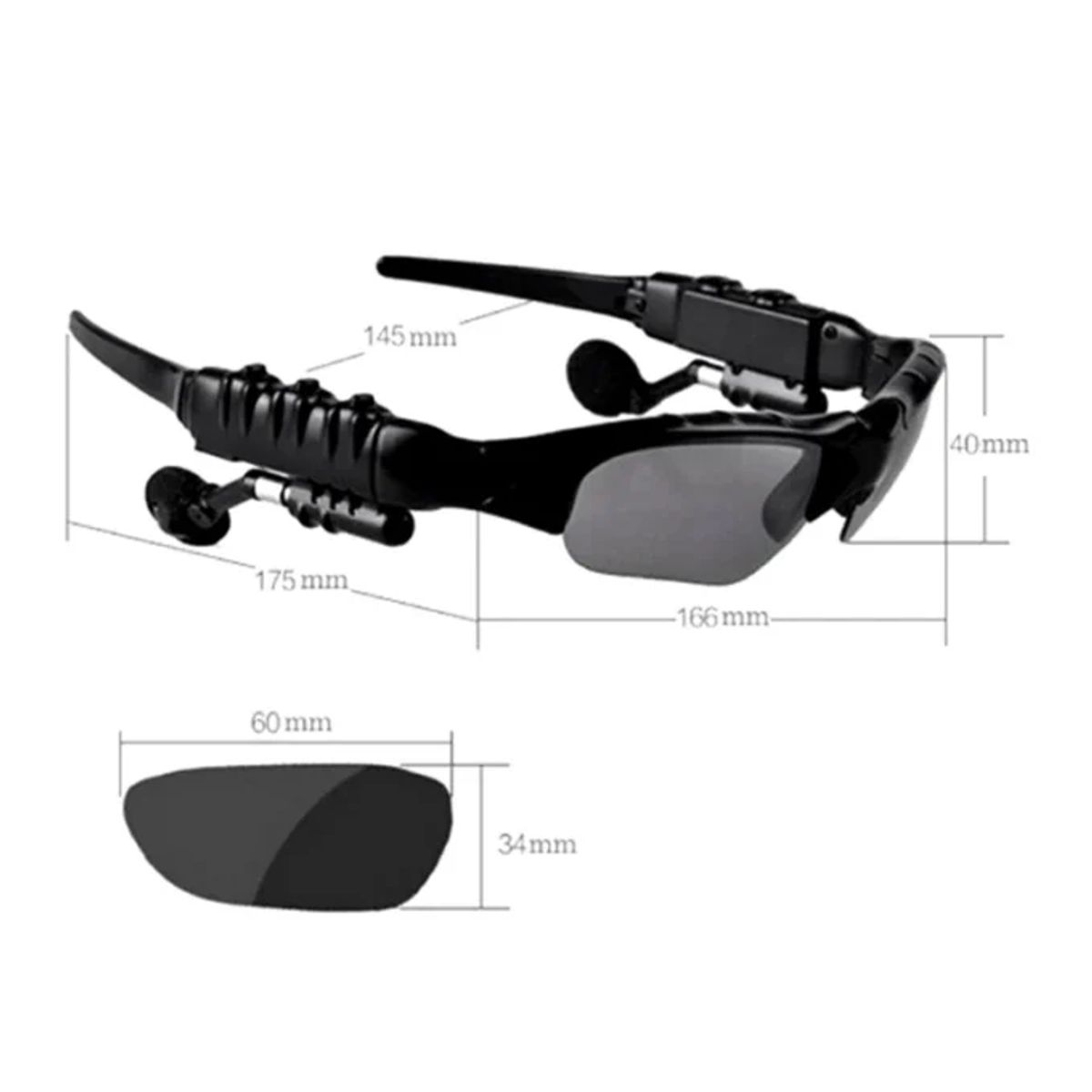 SHUNGA - Gafas Bluetooth Con Micrófono Ajustable Y Puerto Recargable
