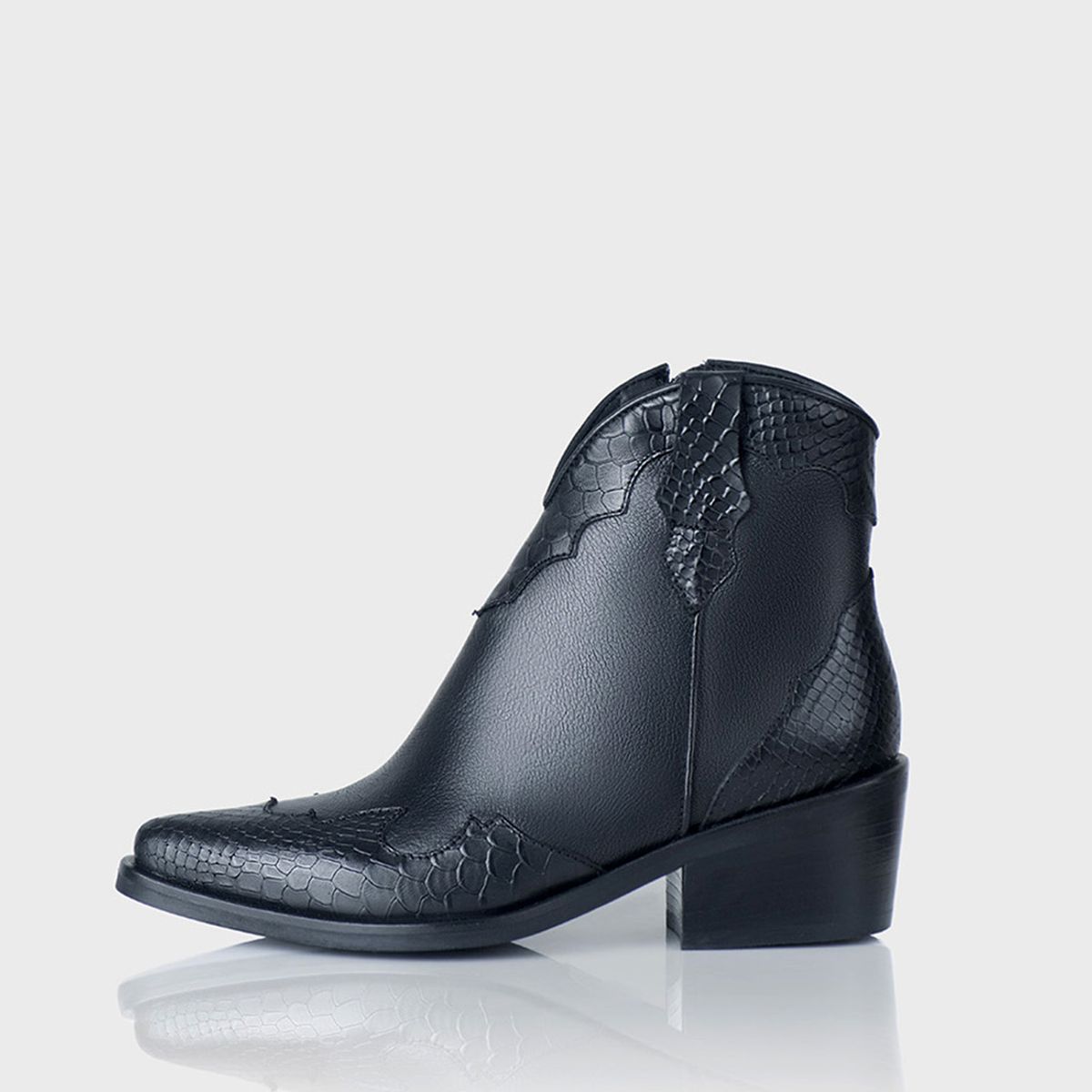 STIVALI - Botin Texano San Antonio Cuero Negro