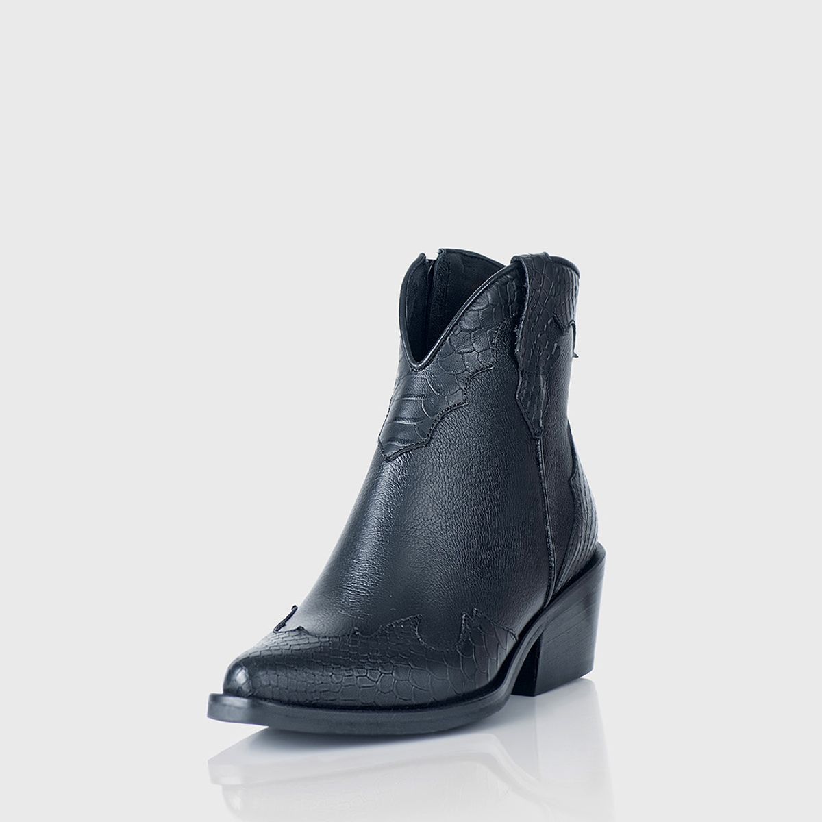 STIVALI - Botin Texano San Antonio Cuero Negro